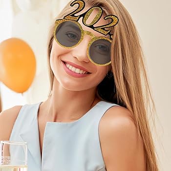 Amazon.co.jp: [Luxshiny] 2025 メガネ、 ハッピー ニュー